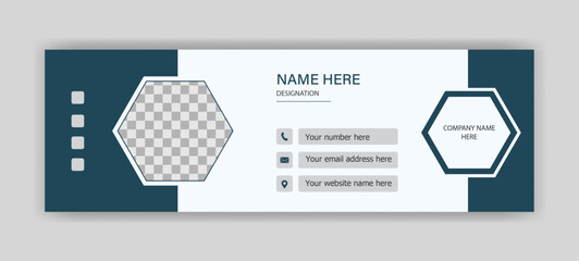 Profrssional & clean email signature design with photo space