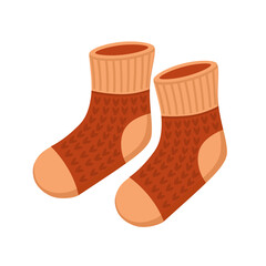 Warm Knitted Socks Cozy Autumn Vector Illustration