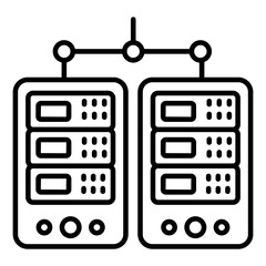 A Line design icon of server racks