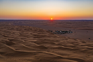 Desert Settlement Sunset In Oman