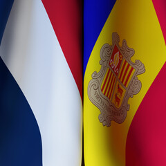 Waving Flags Of France And Andorra