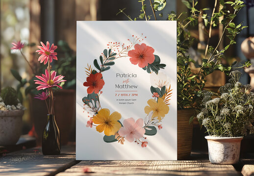 Elegant and Illustrative Wedding Card Invitation