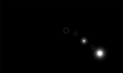 glow sparkling light effect on black