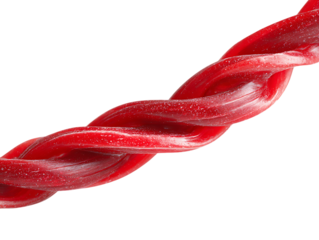 Red Twisted Candy Closeup Isolated on a transparent background red candy cane