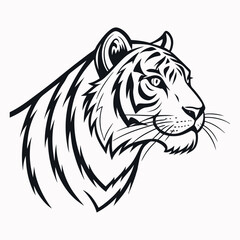 A tiger head silhouette vector