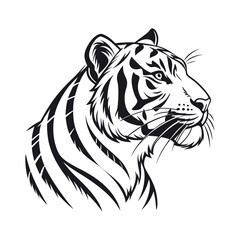 A tiger head silhouette vector