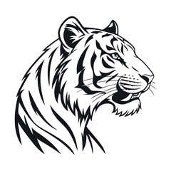 A tiger head silhouette vector