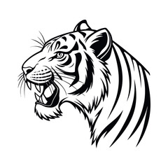 A tiger head silhouette vector