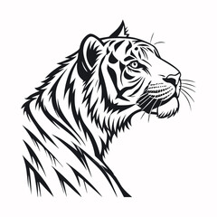 A tiger head silhouette vector