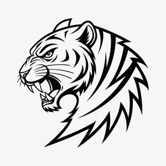 A tiger head silhouette vector