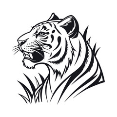 A tiger head silhouette vector