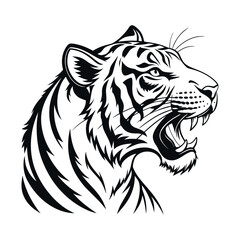 A tiger head silhouette vector