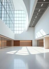 3d render of office interior Empty room interior design architecture blank design room striking structures clean lines geometric shapes dramatic angles play of light and shadow capturing arc