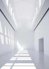 Obraz premium Abstract empty white room interior Empty room interior design architecture blank design room striking structures clean lines geometric shapes dramatic angles play of light and shadow capturi