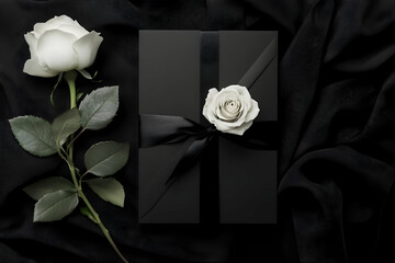 red rose on a black background