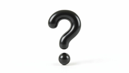 Naklejka premium Question icon A question mark made of latex rubber, designed in bouncy style, shown in diagonal on a pure white background