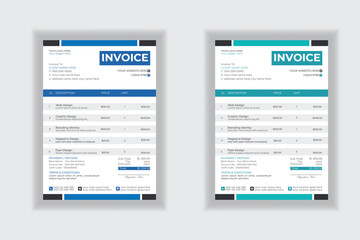 Invoice minimal design template. Bill form business invoice accounting