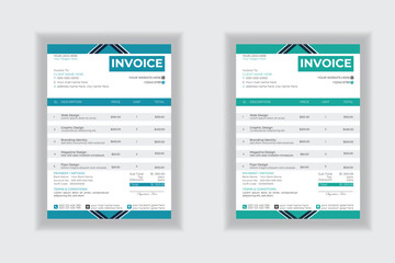 Invoice minimal design template. Bill form business invoice accounting