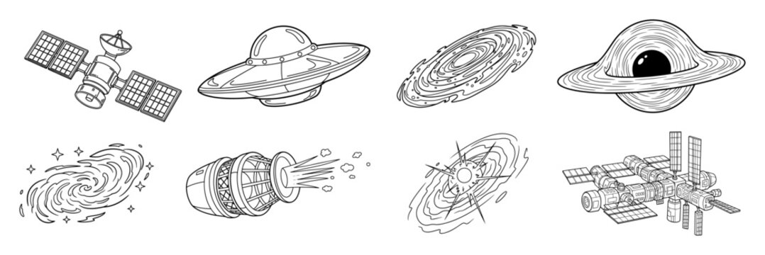 space doodles set sketch vector illustration