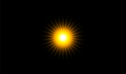 light sun effect in black background