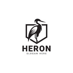 heron shield logo, this logo features a heron inside a strong shield, symbolizing strength, honor, and courage and for football clubs and others