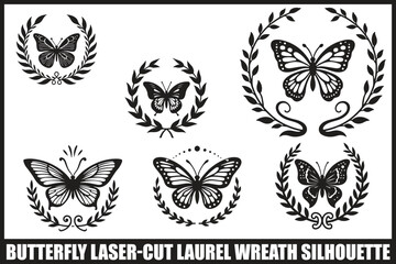 Butterfly Wreath Silhouette Bundle
