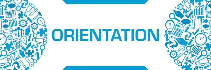 Orientation Blue Business Symbols Circular Left Right Horizontal 