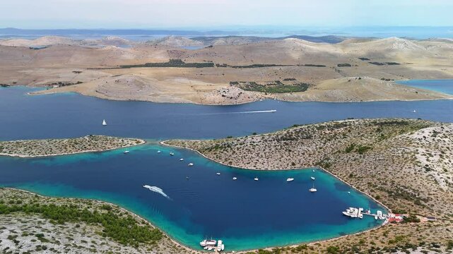 Aerial view of the Kornati National Park, Croatia.	

