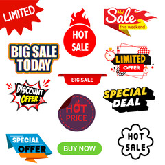Big Sale and Discount Tags Badge Set_Different sale labels vector illustration best for promo, business, invoice,designs.