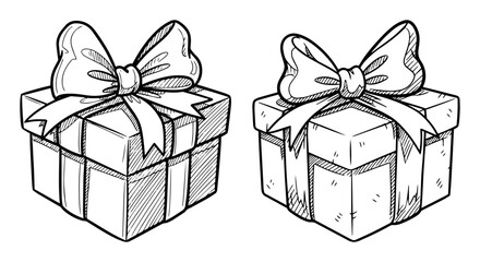 two gift boxes with ribbon bows