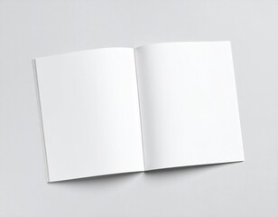 Blank A4 photorealistic brochure mockup on light grey background.
