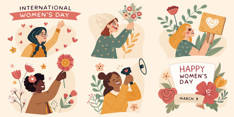 Fototapeta premium women's day clip arts