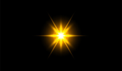 light star effect on black background