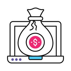 Revenue Vector Filled outline illustration style icon. EPS 10 file