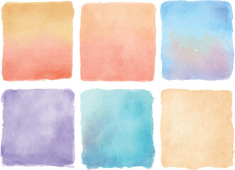 Pastel Watercolor Squares – Soft Abstract Hand Painted Backgrounds Set