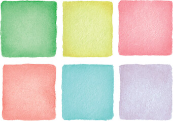 Fototapeta premium Watercolor Pastel Squares – Soft Hand Painted Abstract Background Set