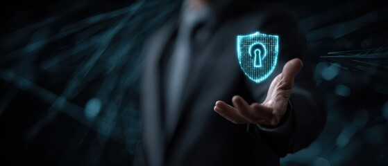 The Digital Shield Symbolizing Cybersecurity in a Modern Business Environment