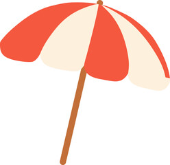 Red and White Beach Umbrella 빨간색과 하얀색의 파라솔