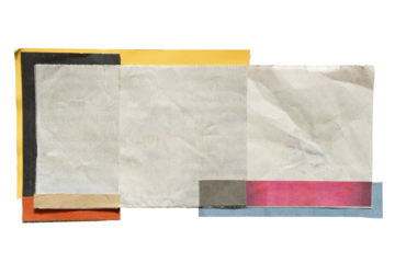 Abstract rectangular shape art made from newspaper cutouts