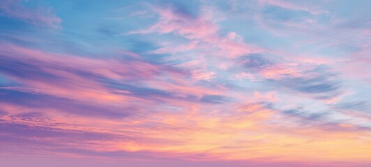 Fototapeta premium The breathtaking sunset illuminating the serene sky with vibrant colors.