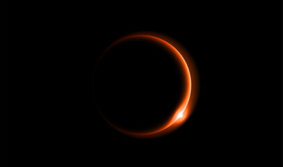 solar eclipse in black background