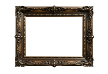 ornate vintage wooden picture frame with intricate carved decorative elements and elegant design