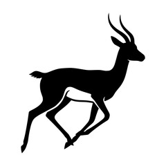Fototapeta premium Vector silhouette of graceful gazelle silhouette running isolated on white background