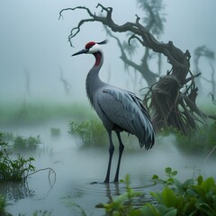 Naklejka premium great red heron