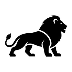 Obraz premium Vector silhouette of majestic lion silhouette isolated on white background