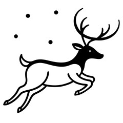 Obraz premium reindeer flying through moonlight on white background