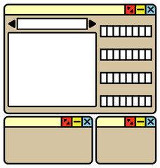 かわいい感じのレトロなコンピュータウィンドウデザイン