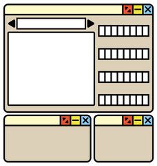 かわいい感じのレトロなコンピュータウィンドウデザイン