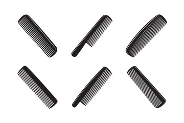 silhouette comb bundle on the white background