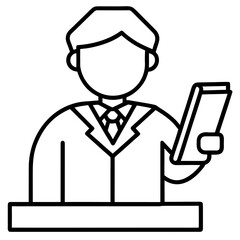 Obraz premium Vector of University Professor Teaching Class Icon